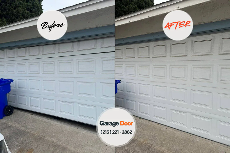 Before and after: garage door repair Kilauea, HI